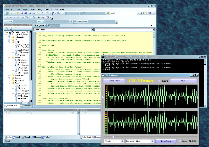 CSL demo GUI